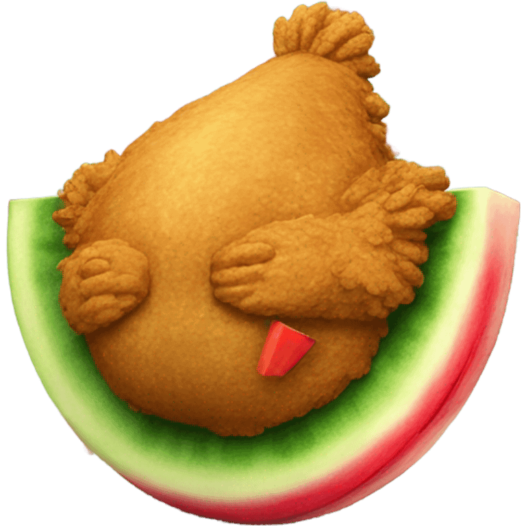 Watermelon and fried chicken emoji