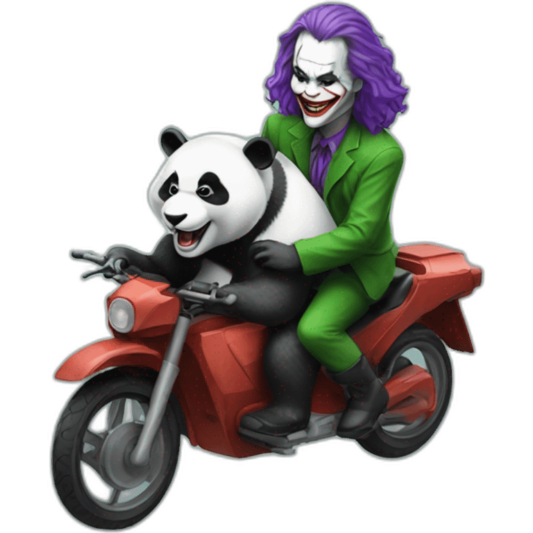 The Joker riding a panda emoji