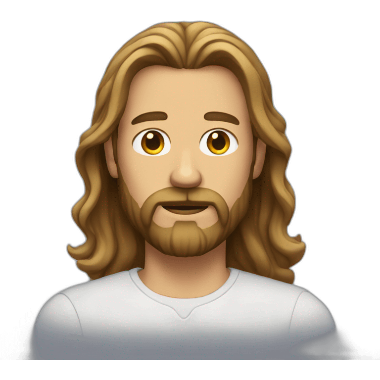 man with long hair and beard emoji