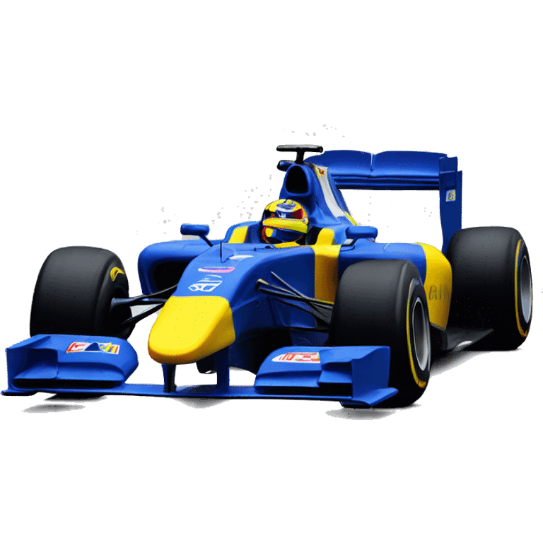 Renault f1 car 2010 blue and yelow n emoji