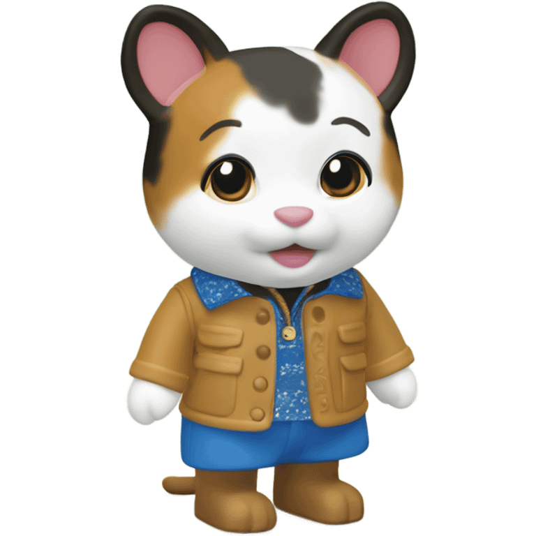 A calico critter/sylvanian families figure emoji