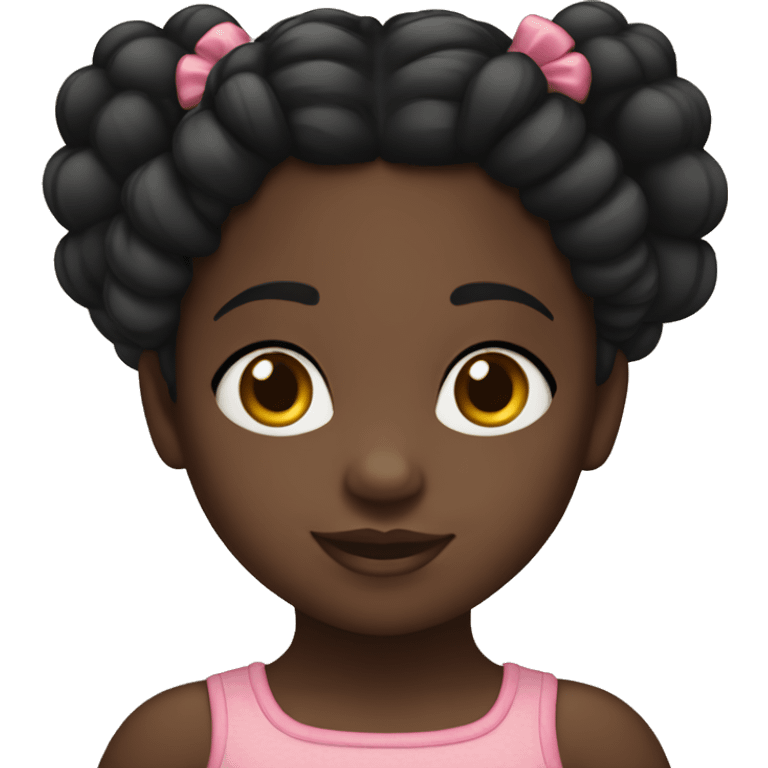 niña negra de 3 años, con trenzas en el pelo emoji