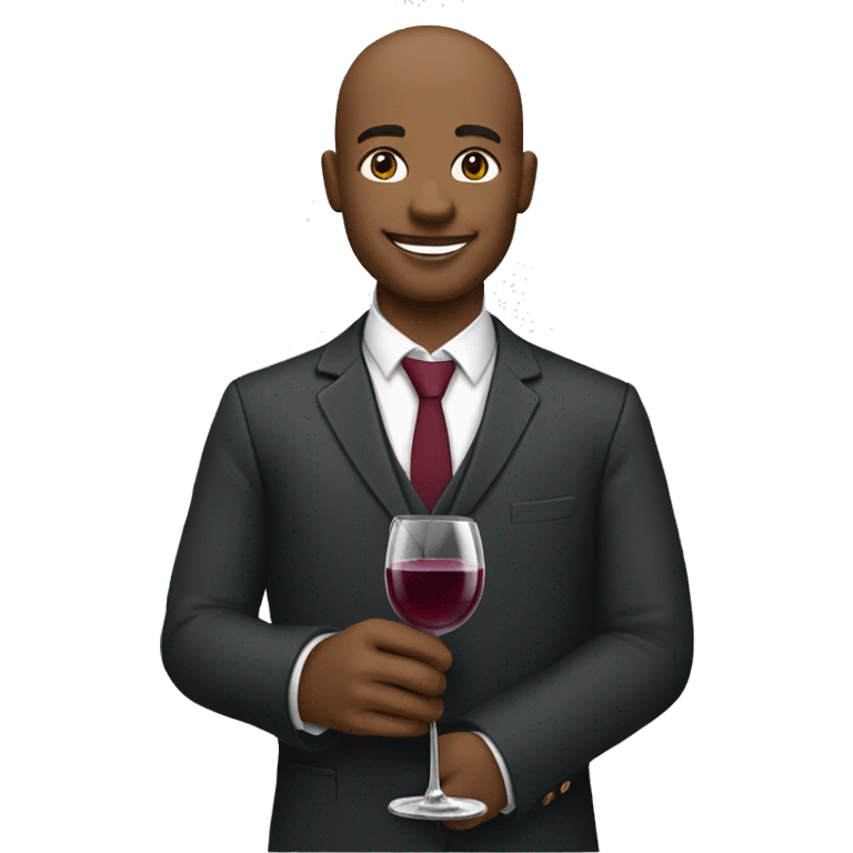 Sommelier holding glass of wine on stem, and with lighter skin colour. emoji