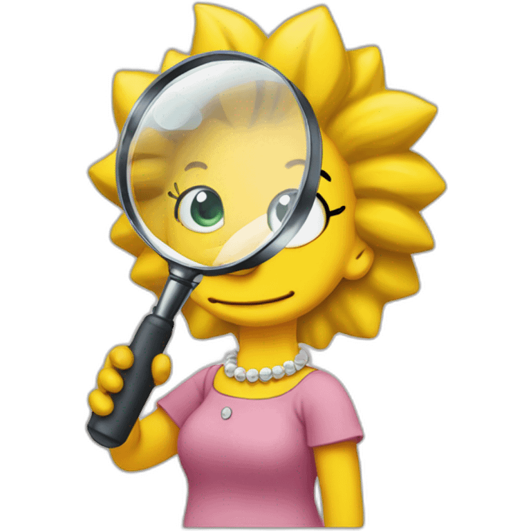 Lisa Simpson holding a magnifying glass emoji