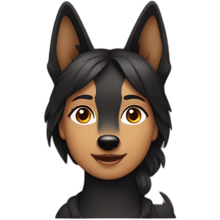 black-german-shepherd-with-woman emoji