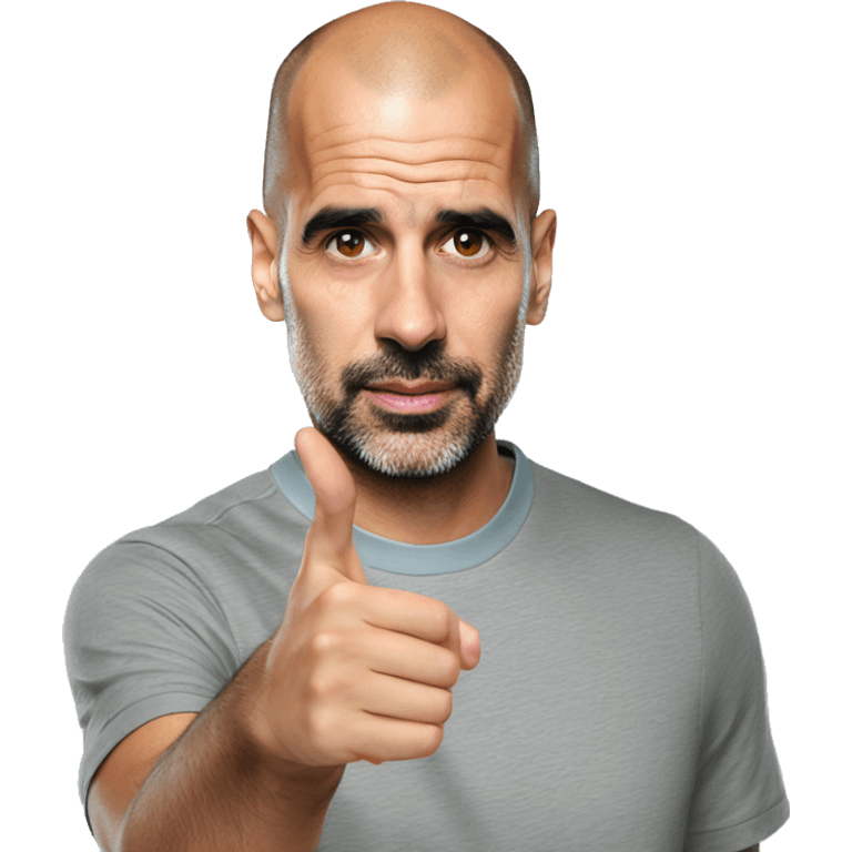 Pep Guardiola qui fait un cœur en avec ses mains emoji