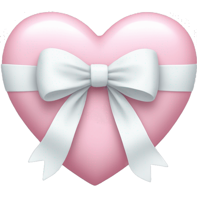 Pastel pink heart with white bow emoji