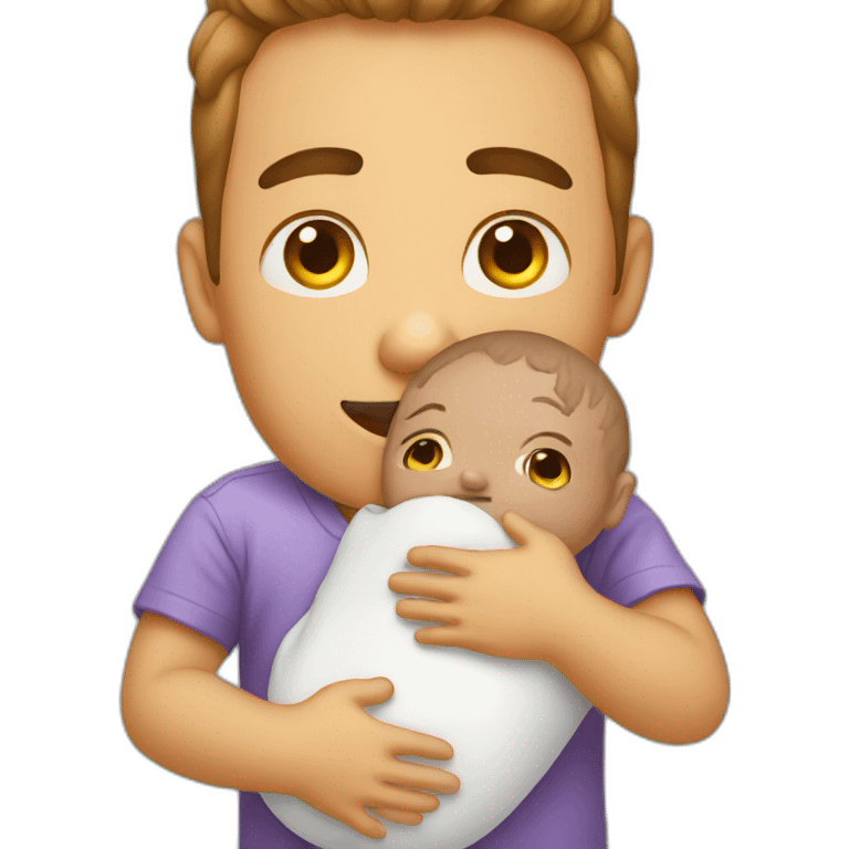 Very hold man with a baby s head  emoji