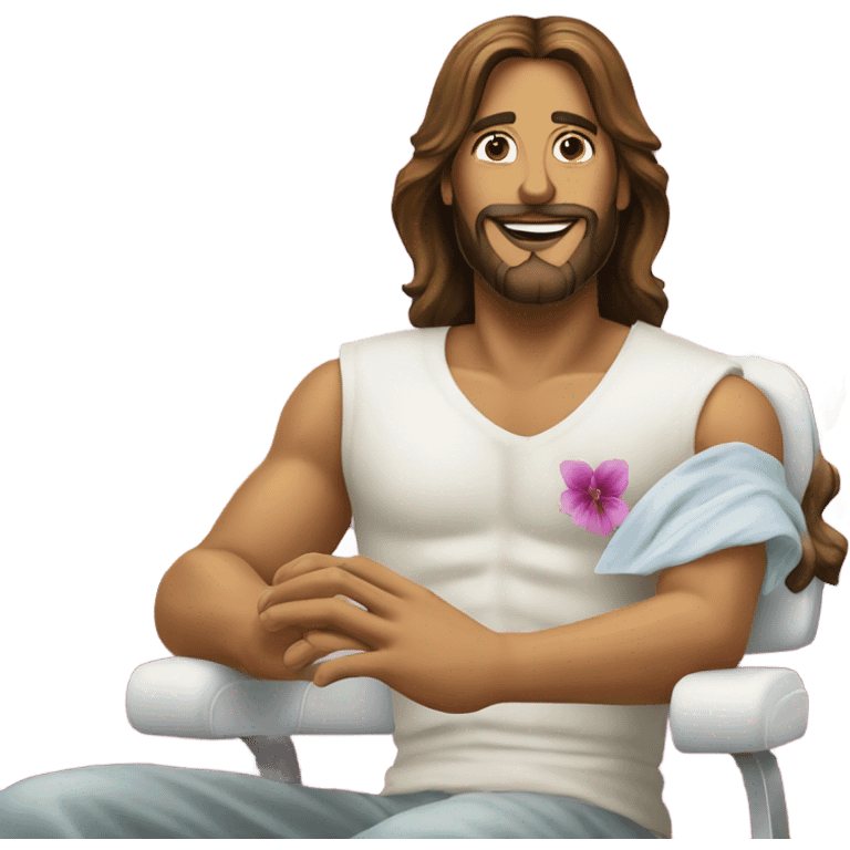 Jesus at the nail salon emoji