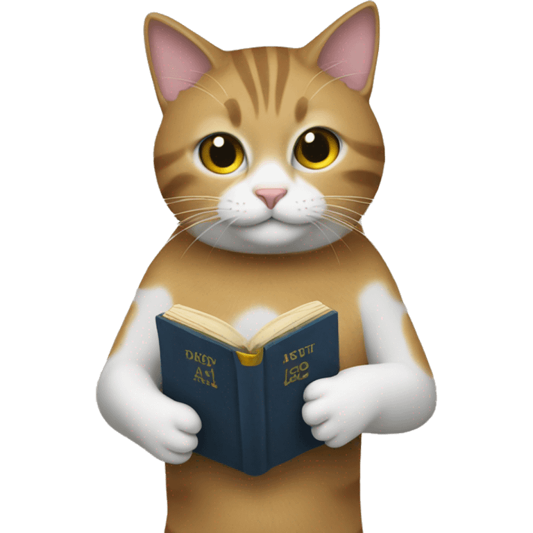 Cat holding a bible emoji