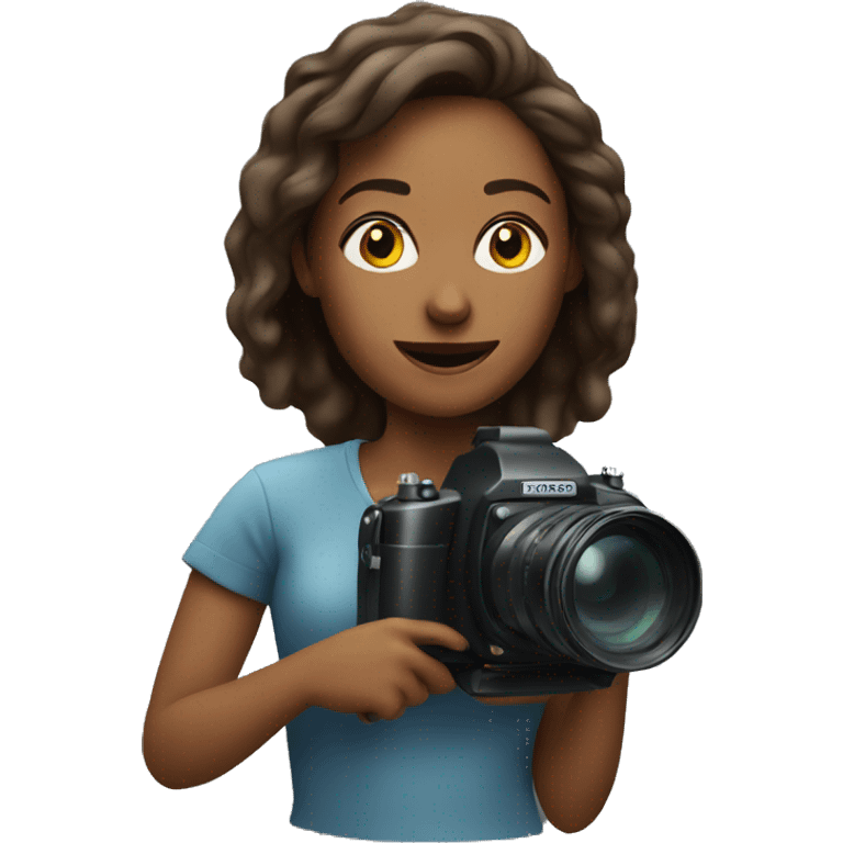 Woman filmmaker with a camera  emoji