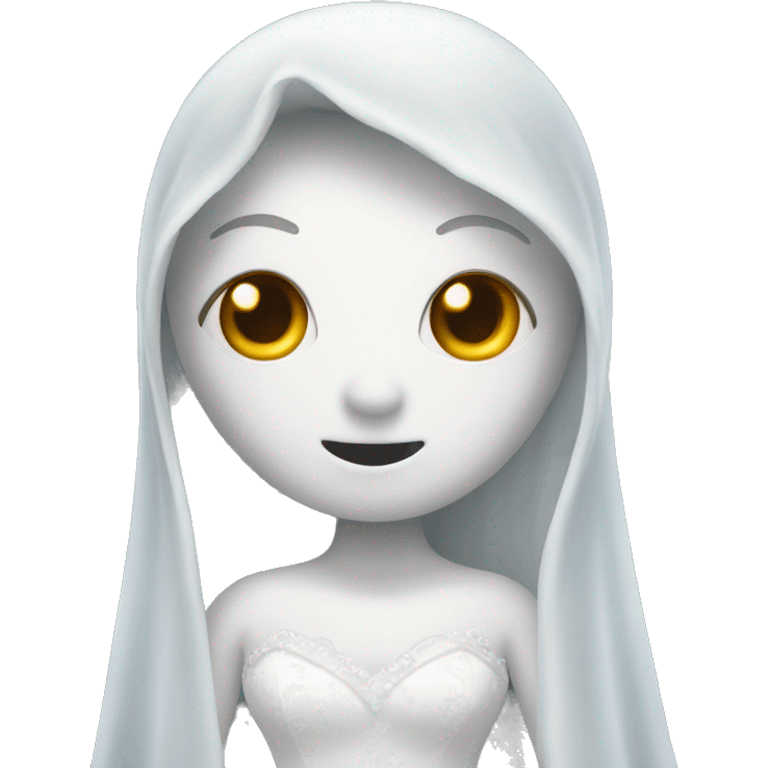 ghost wearing a wedding dress emoji