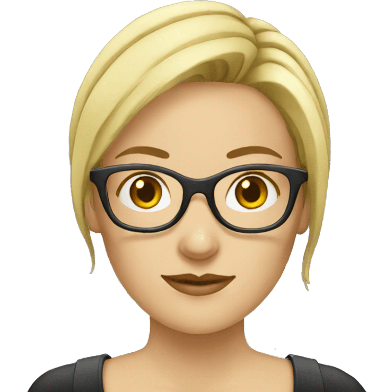 blonde european women with glasses office emoji