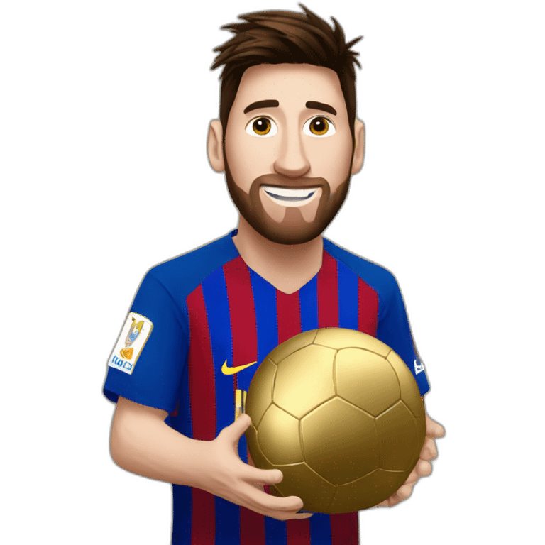 Messi and gold ball emoji