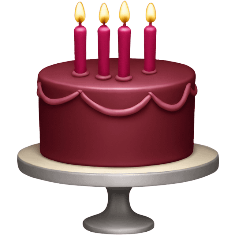 Burgundy birthday cake  emoji