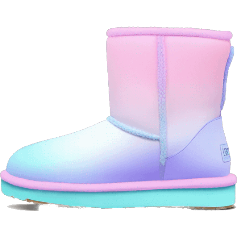 Pastel gradient hue platform short uggs emoji