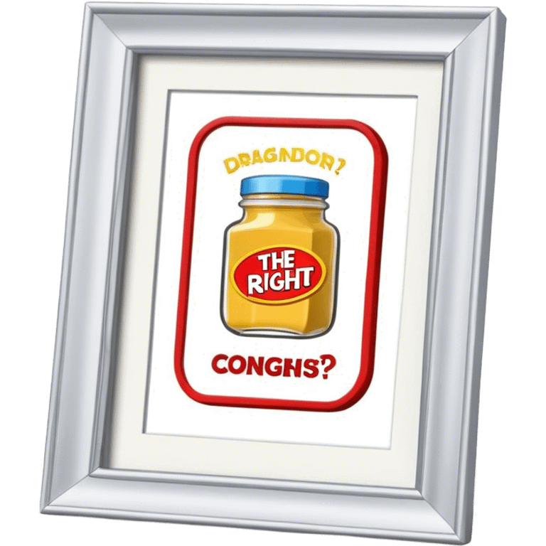 A ‘the price is right’ display that says ‘Drug or condiment?’ Instead of prices or numbers  emoji