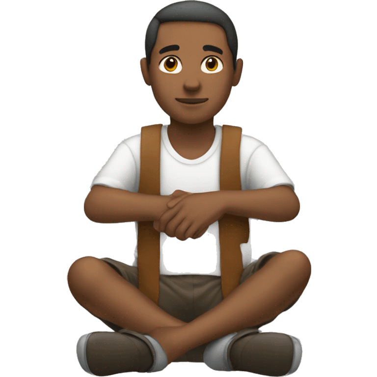 guy sitting down facing forward with large feet emoji