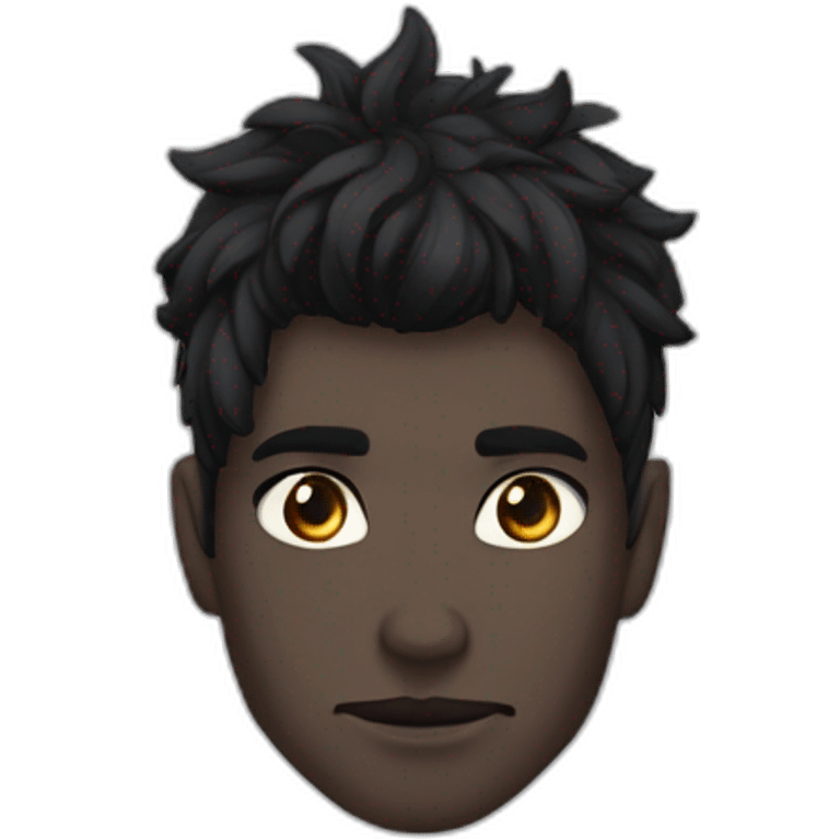 Combodgien  peau métisse cheveux noir et yeux noir anime demon beau gosse emoji