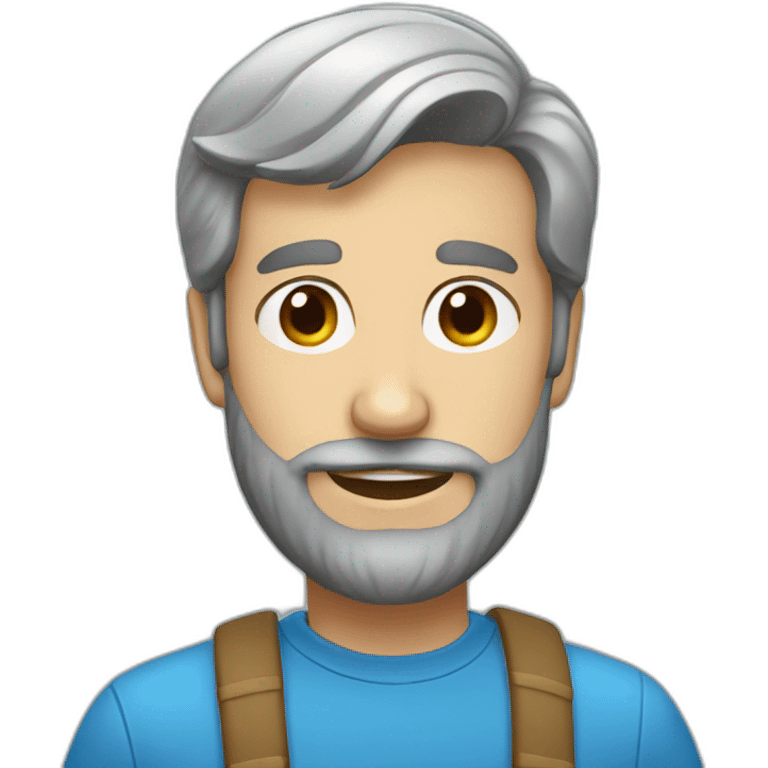 a bearded man wearing a blue mayo emoji