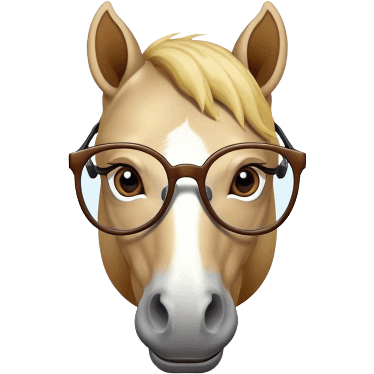 horse wearing glasses emoji