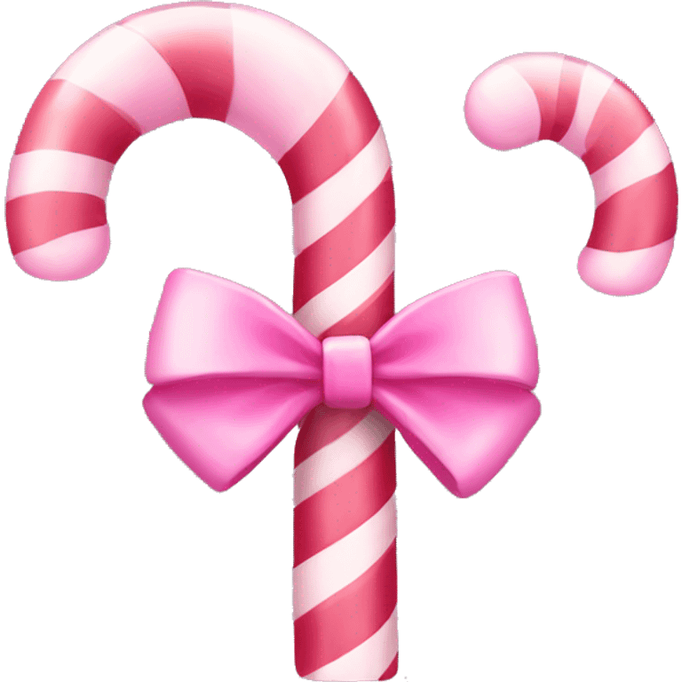 pink candy cane with bow emoji