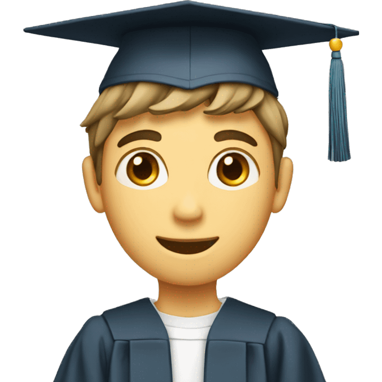 a skinny boy who graduated with a diploma emoji