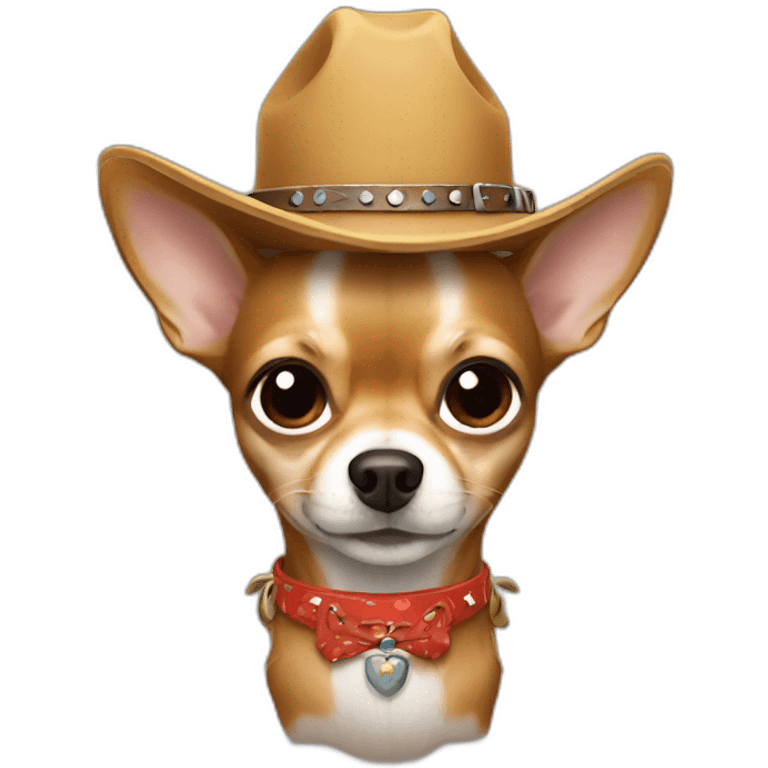 Sand long hair chihuahua wearing cowboy costume emoji