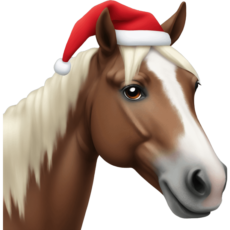 Horse wearing as a santa emoji