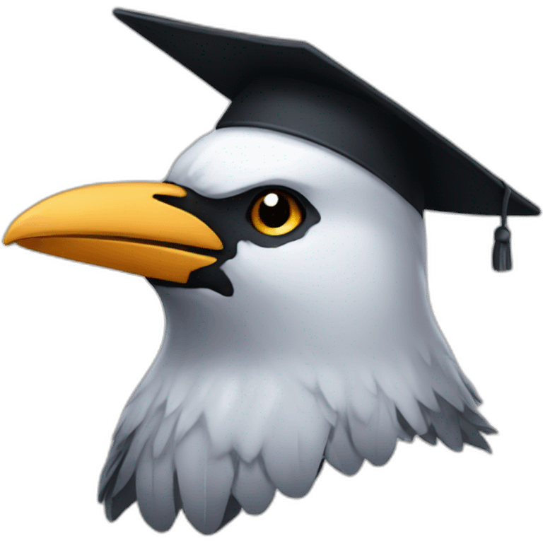 Crow with alumni hat emoji