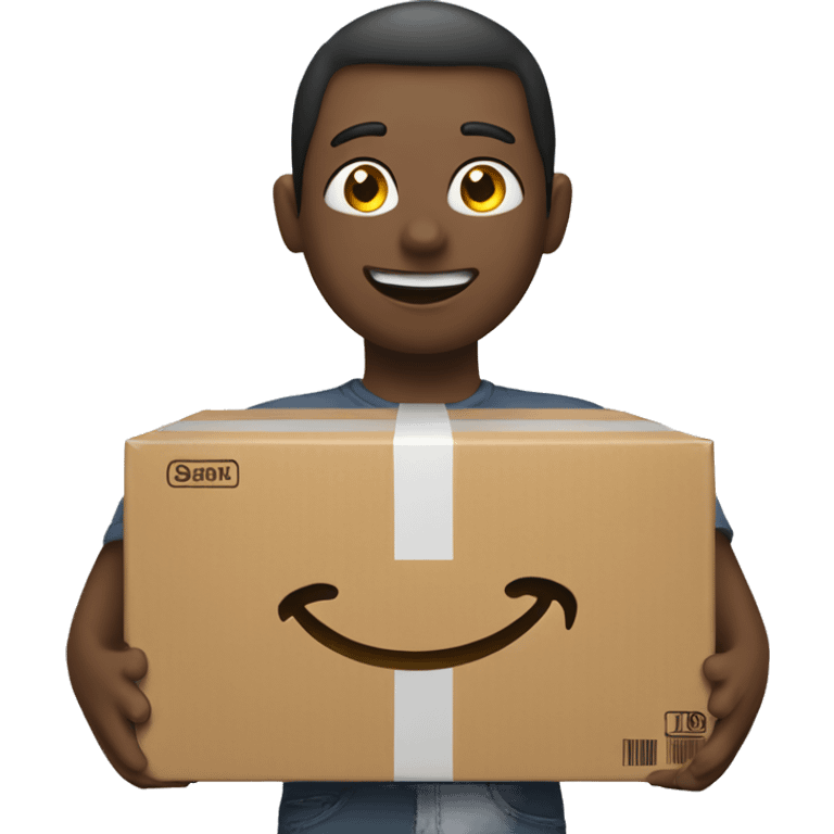 A person picking up an Amazon parcel  emoji