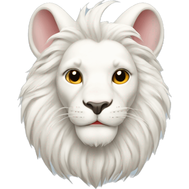 White lion head rabbit emoji