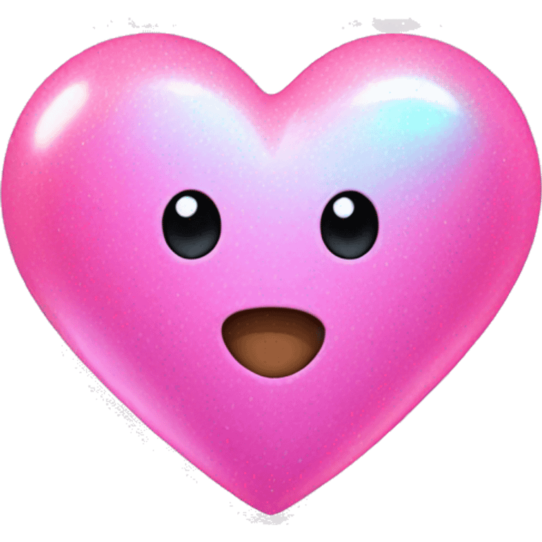 Pink holographic heart emoji