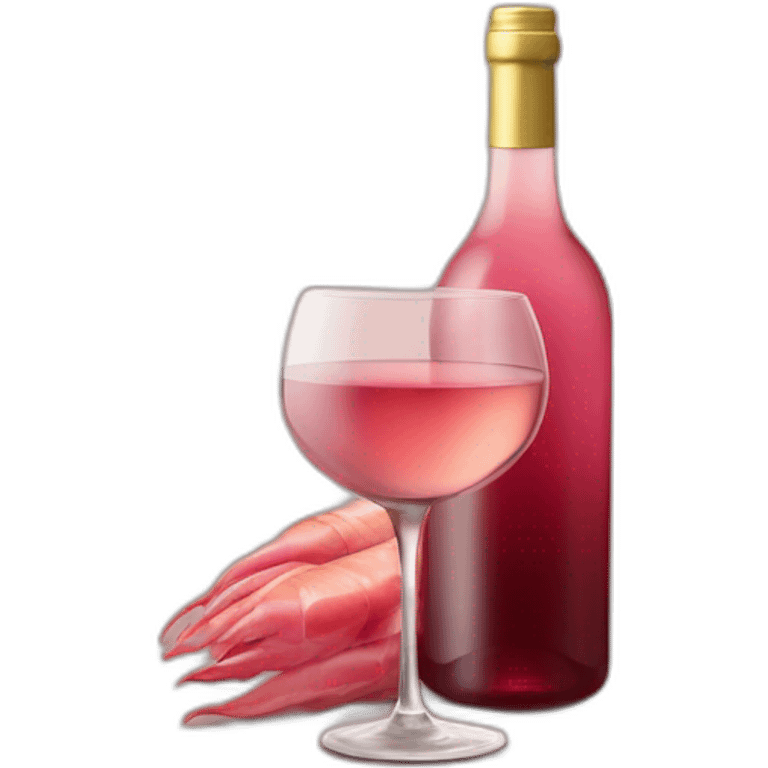 Sauterelle avec un verre de vin rosé emoji