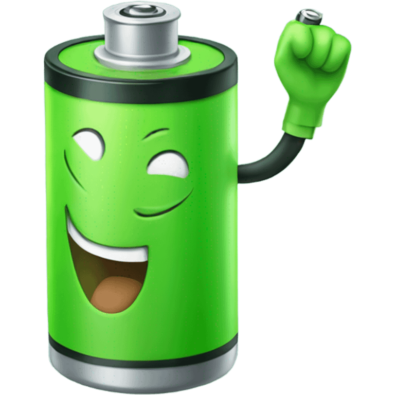 Green happy battery  emoji