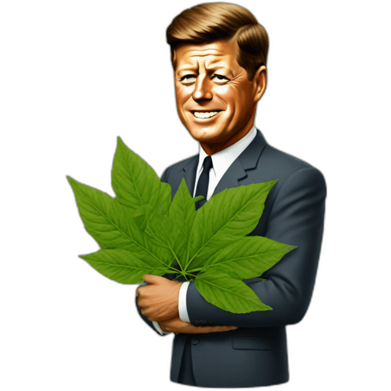 John f Kennedy selling leaves emoji