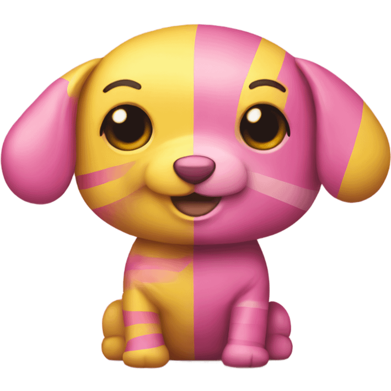 Pink and yellow stripe toy emoji