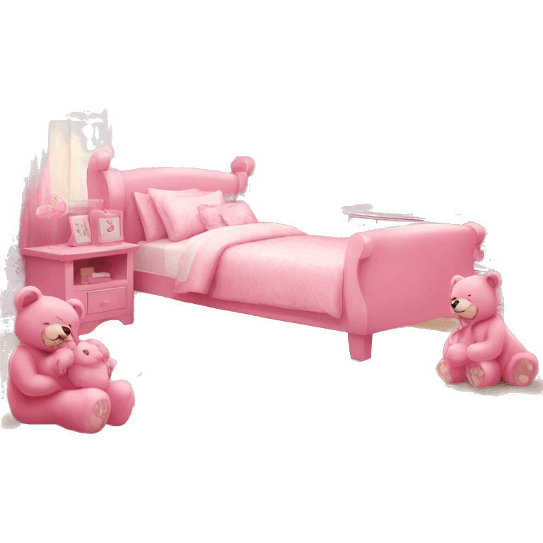 room cute bears pink emoji