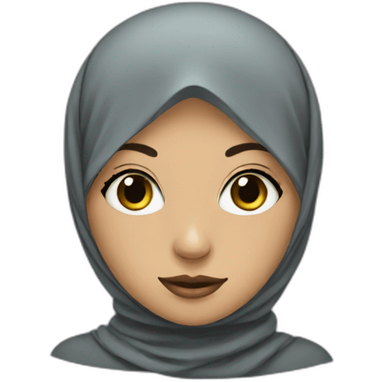 Hijab girl with a mask emoji