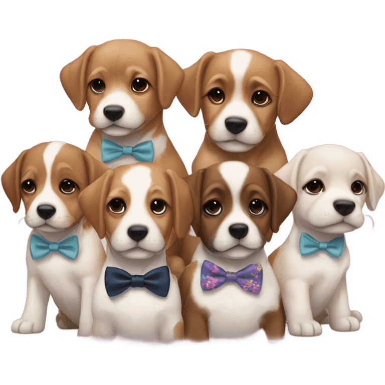 A group of puppies attending a wedding emoji