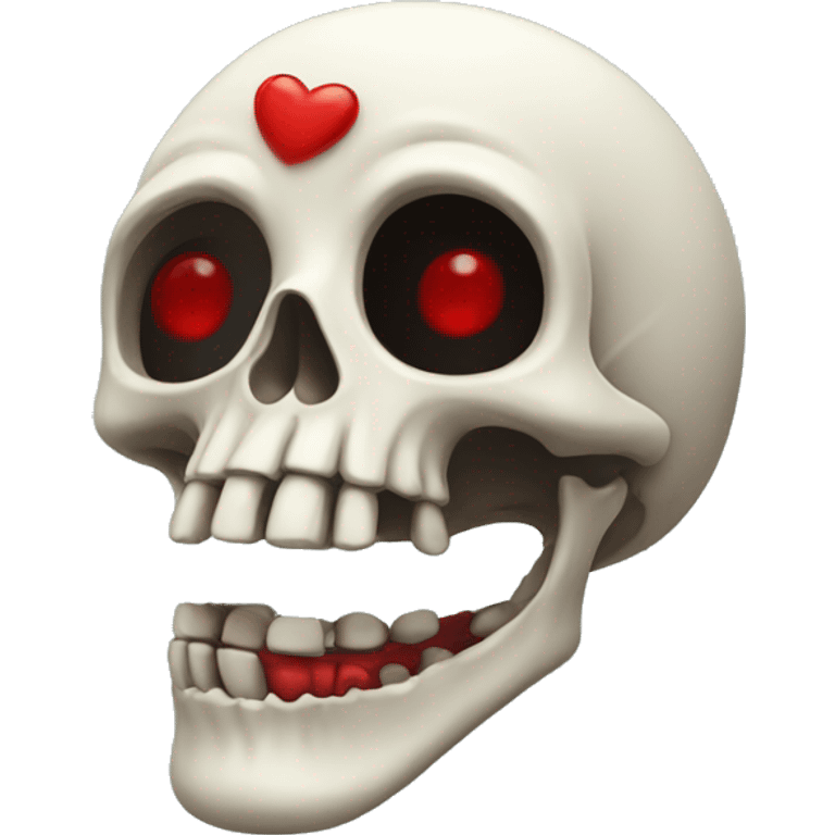 skeleton with red lips emoji