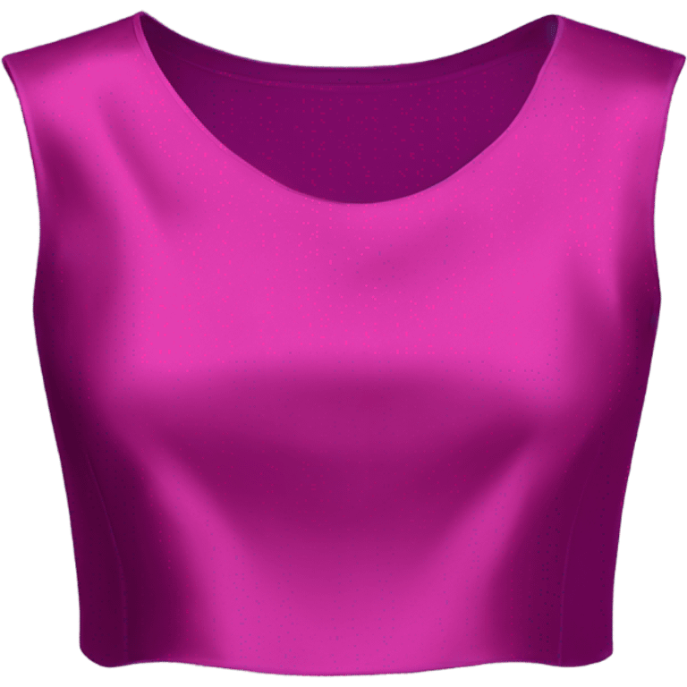 Realistic magenta cut out silk crop top blouse. emoji