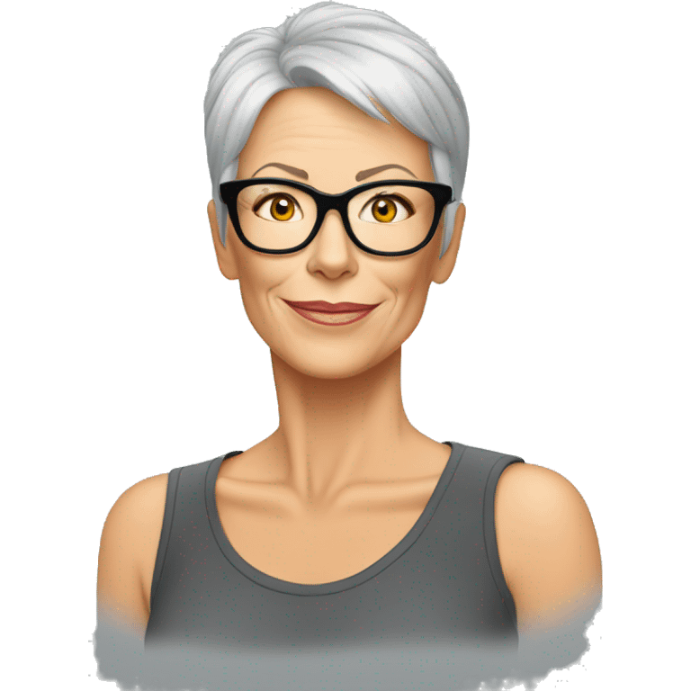 jamie lee curtis cartoon wearing tee emoji