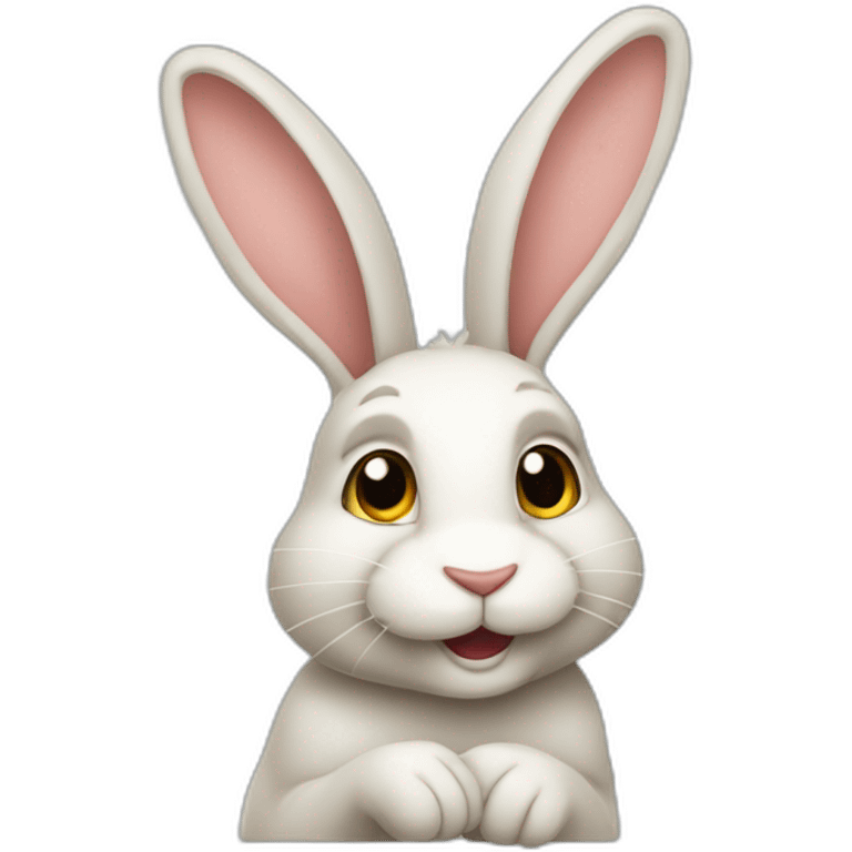 Un lapin qui fait un doigt emoji