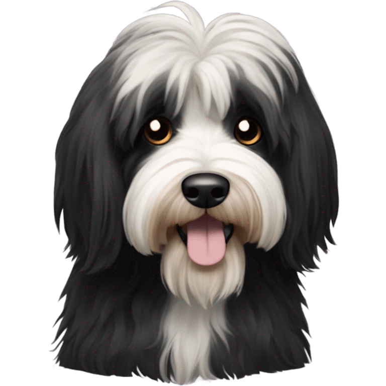 Tibetan terrier, all black fur  emoji