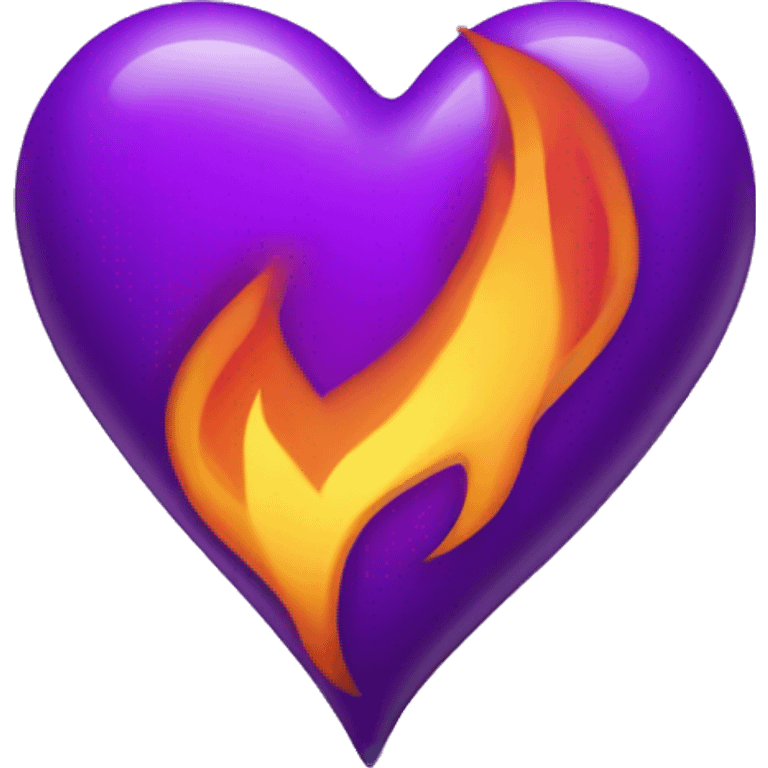 Purple heart with flame  emoji