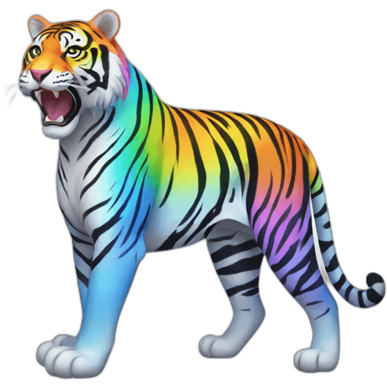 Rainbow Tiger Full Body emoji