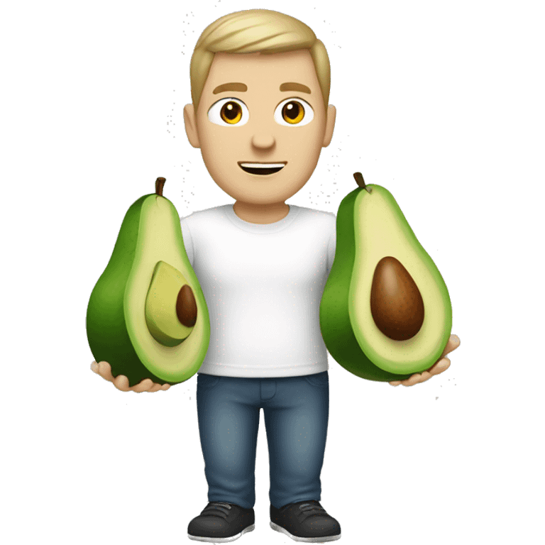 White Guy with avocado emoji