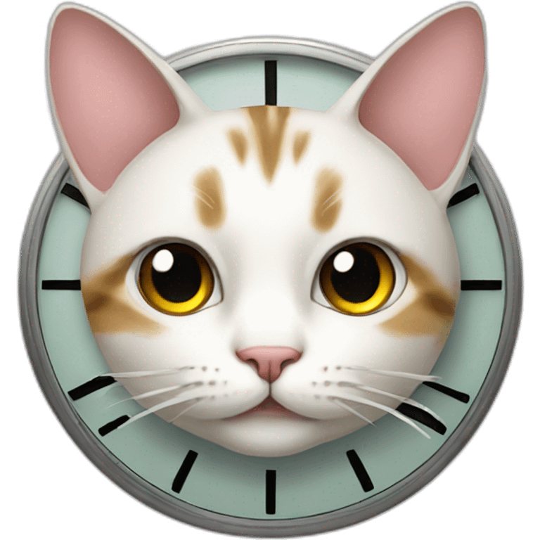 Cat as a clock emoji