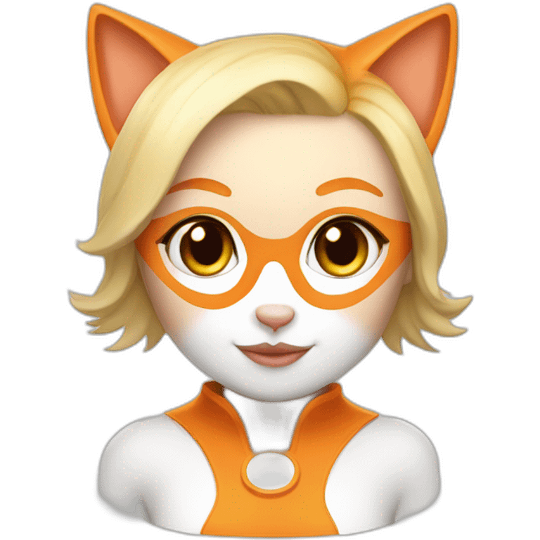 orange and white cat woman blonde emoji